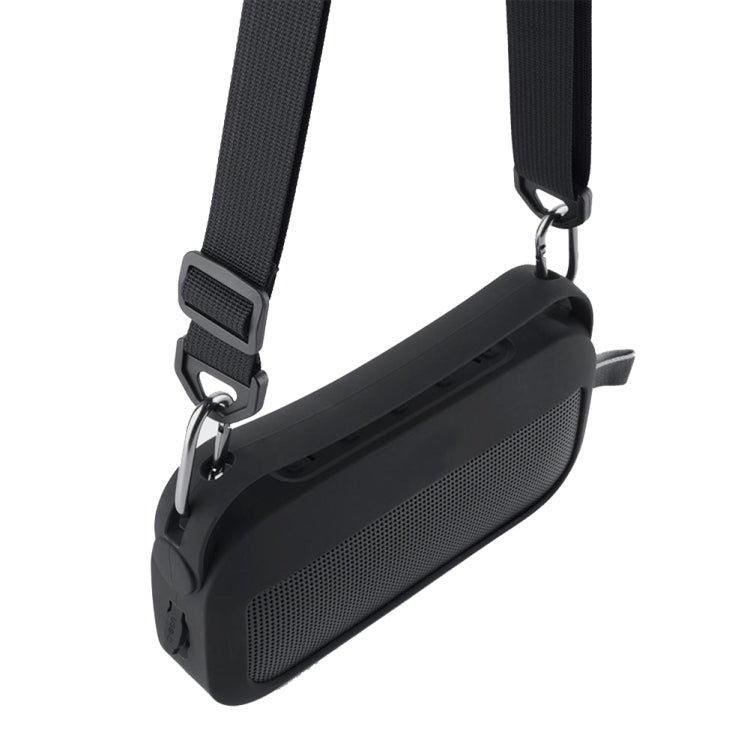 For Bose SoundLink Flex Bluetooth Speaker Silicone Protective Case Cover With Shoulder Strap(Black) - Protective Case by PMC TechLife | Online Shopping South Africa | PMC TechLife