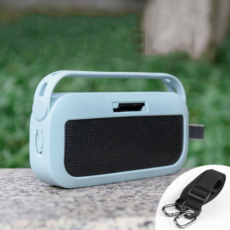 For Bose SoundLink Flex Bluetooth Speaker Silicone Protective Case Cover With Shoulder Strap(Blue) - Protective Case by PMC TechLife | Online Shopping South Africa | PMC TechLife