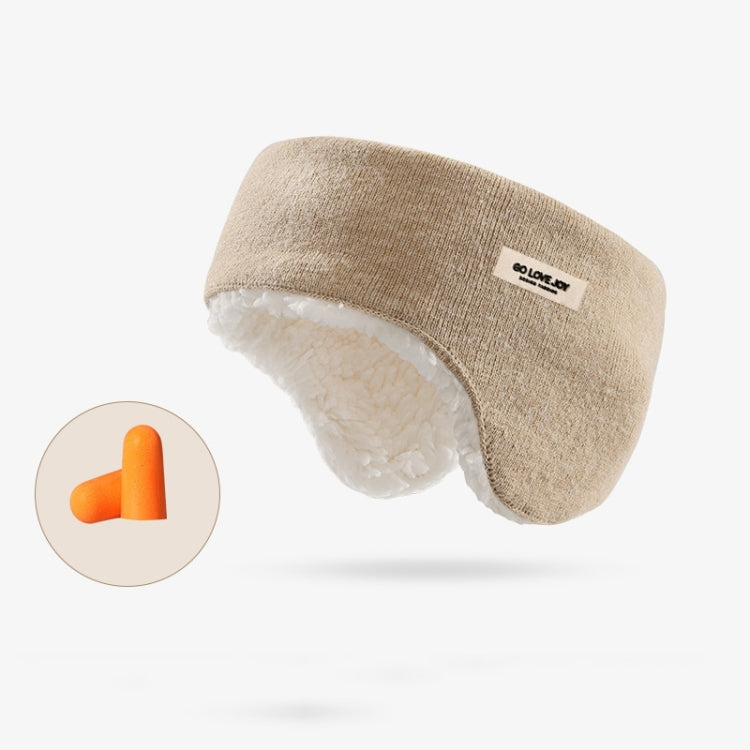 Golovejoy Winter Warm Soundproof Earmuffs + Earplugs Set Sleep Eye Mask(Beige) - Eye Masks by PMC Jewellery | Online Shopping South Africa | PMC Jewellery