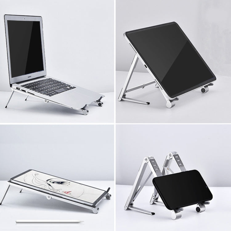 X23 3 In 1 Portable Storage Foldable Aluminum Phone Tablet Stand(Grey) - Laptop Stand by PMC Jewellery | Online Shopping South Africa | PMC Jewellery