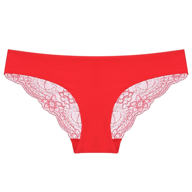 606 3pcs Sexy Lace One-piece Perspective Low-waist Ladies Underwear, Size: XL(Red) - Ladies Underwear by PMC Jewellery | Online Shopping South Africa | PMC Jewellery