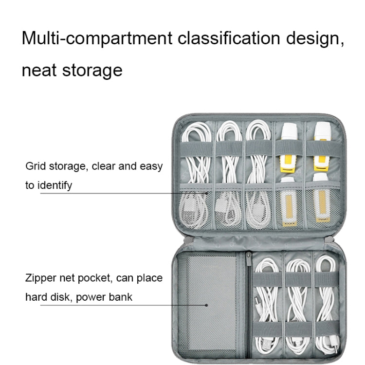 Baona Multifunctional Earphone Data Cable Digital Storage Bag, Spec: Single-layer (Gray) - Digital Storage Bag by Baona | Online Shopping South Africa | PMC TechLife | Buy Now Pay Later Mobicred