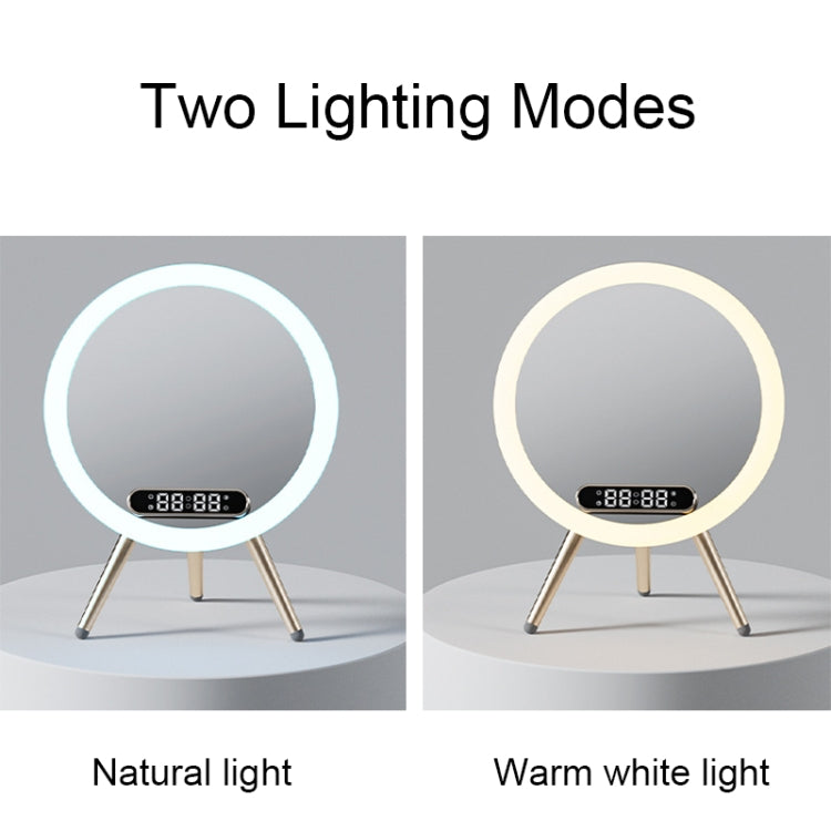 Q6 Smart Clock Display Bluetooth Speaker Fill Light Makeup Mirror with Wireless Charger(White) - Mirror by PMC Jewellery | Online Shopping South Africa | PMC Jewellery