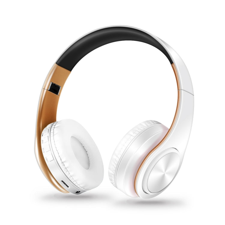 LPT660 Bluetooth Wireless Headset HIFI Stereo Sports Headphones(White+Gold) - Headset & Headphone by PMC Jewellery | Online Shopping South Africa | PMC Jewellery