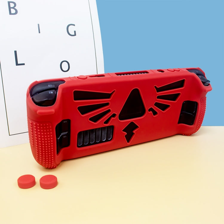 For Steam Deck V V4-1 Pocket Consoles Silicone Non-slip Protective Case with Holder Function(Red) - Accessories by PMC TechLife | Online Shopping South Africa | PMC TechLife