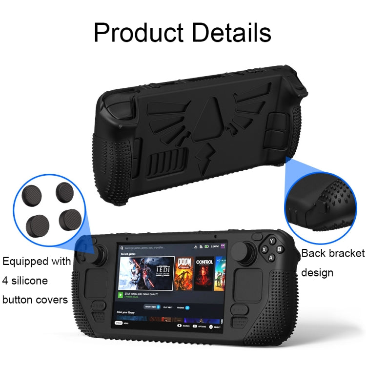 For Steam Deck V V4-1 Pocket Consoles Silicone Non-slip Protective Case with Holder Function(Blue) - Accessories by PMC TechLife | Online Shopping South Africa | PMC TechLife