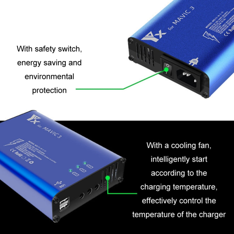 for DJI Mavic 3 YX 1 to 5 Charger With Switch(UK Plug) - Charger by PMC TechLife | Online Shopping South Africa | PMC TechLife