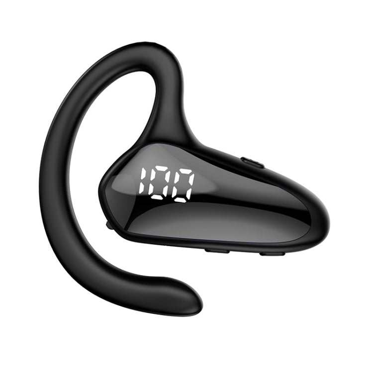 YX02 With Digital Display Hanging Ear Bone Conduction Bluetooth Headset(Black) - Bluetooth Earphone by PMC Jewellery | Online Shopping South Africa | PMC Jewellery
