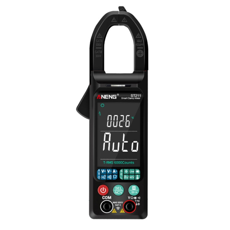 ANENG Large Screen Multi-Function Clamp Fully Automatic Smart Multimeter, Specification: ST211 Black - Digital Multimeter by ANENG | Online Shopping South Africa | PMC Jewellery | Buy Now Pay Later Mobicred