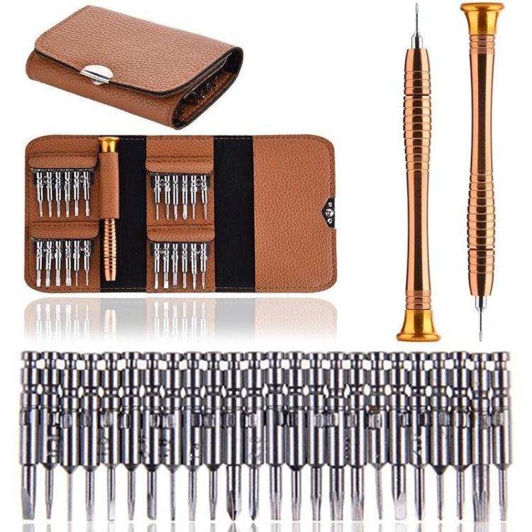 25 In 1 Screwdriver Batch Set Mobile Phone Notebook Repair Tool(Brown) - Screwdriver Set by PMC TechLife | Online Shopping South Africa | PMC TechLife