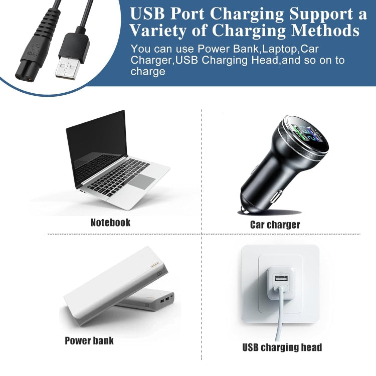 For Xiaomi Mijia MJTXD01SKS Electric Shaver USB Charging Cable Power ,Spce:  2pcs Cable+CN Plug - free shipping - PMC TechLife - Order now!