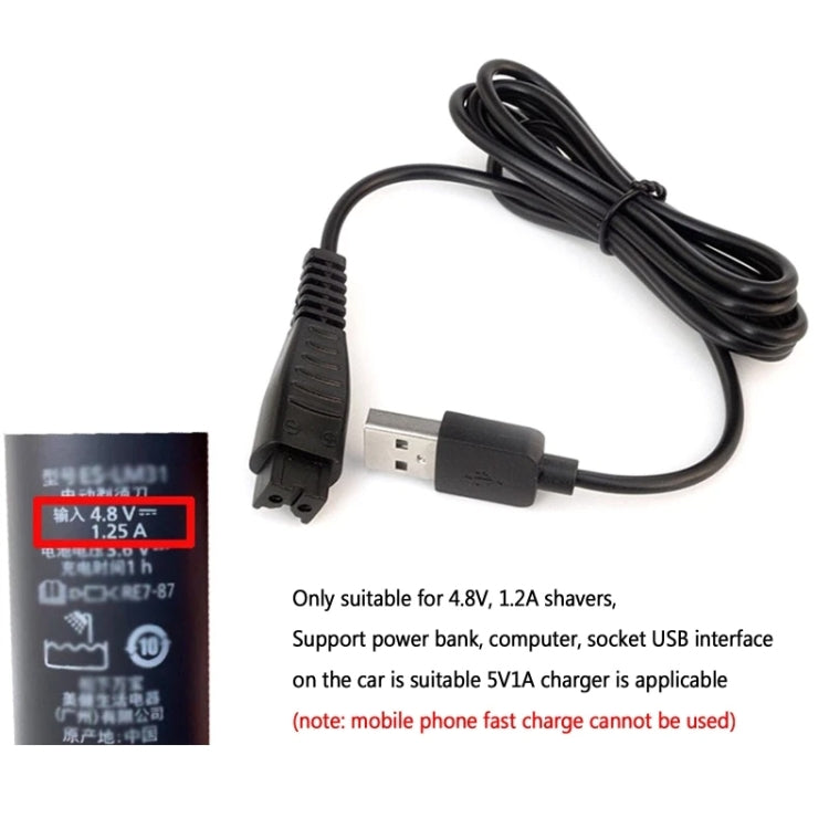3pcs 4.8V 1.25A USB Charging Cable for Panasonic Electric Shaver ES-LM31 ES-PLM3B - free shipping - PMC TechLife - Order now!