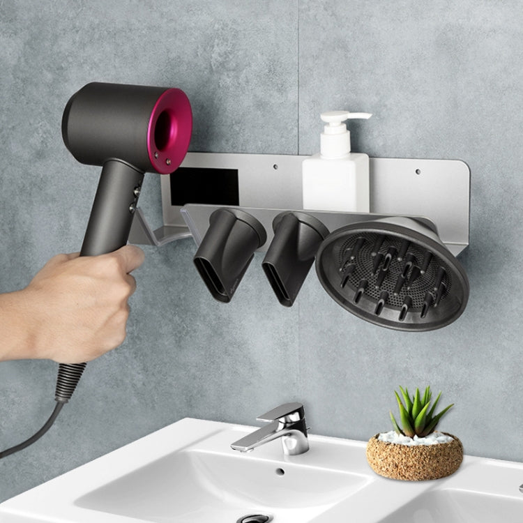 For Dyson Punch-free Wall-mounted Bathroom Hair Dryer Holder(Black) - Hair Dryers & Accessories by PMC Jewellery | Online Shopping South Africa | PMC Jewellery