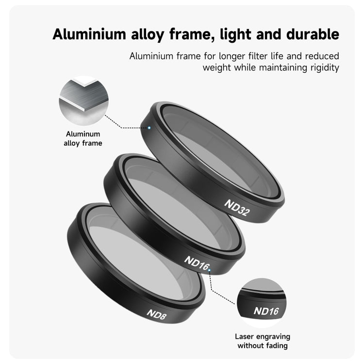 For DJI OSMO Action 3 / 4 TELESIN ND CPL Filter Set Aluminium Alloy Frame Lens(CPL+ND8/16/32 Set) -  by TELESIN | Online Shopping South Africa | PMC Jewellery