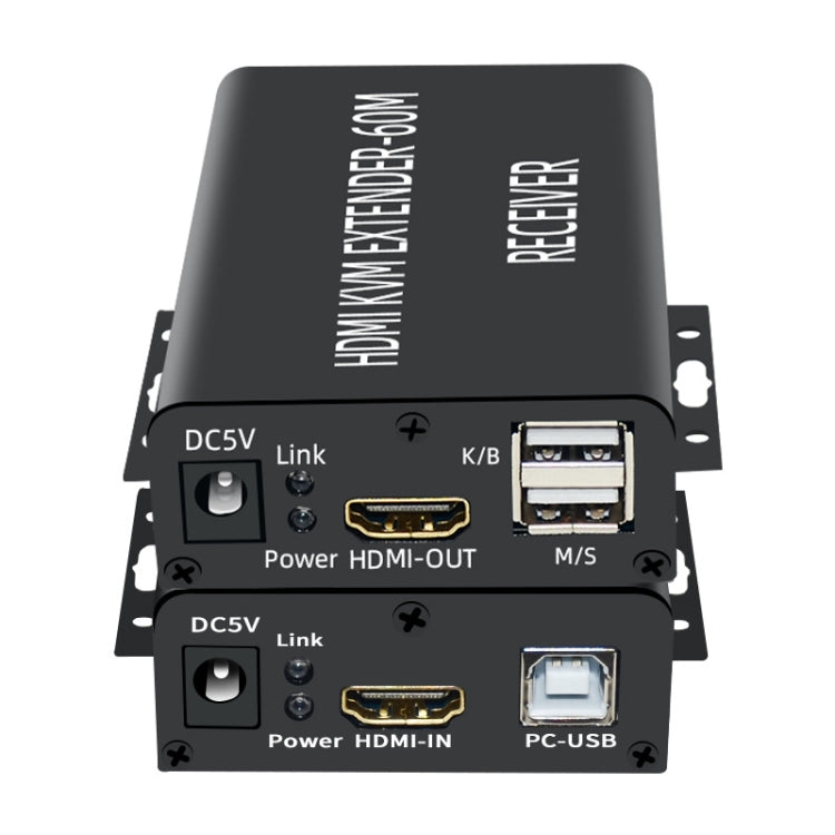 BW-HKE60A HDMI 60m KVM With USB Extender Support POE Single-End Power Supply With US Plug(Black) - Amplifier by PMC TechLife | Online Shopping South Africa | PMC TechLife
