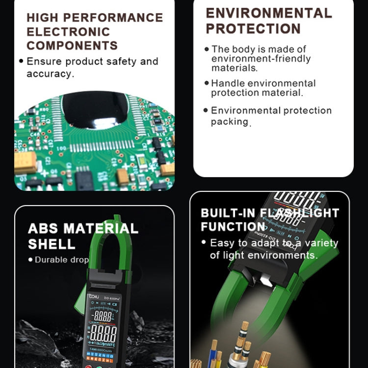 BAKU BA-8330 Pro Digital Mulitmeter Electric Maintenance Resistor Current Pliers Shaped Instrument(Green) - Digital Multimeter by BAKU | Online Shopping South Africa | PMC Jewellery | Buy Now Pay Later Mobicred