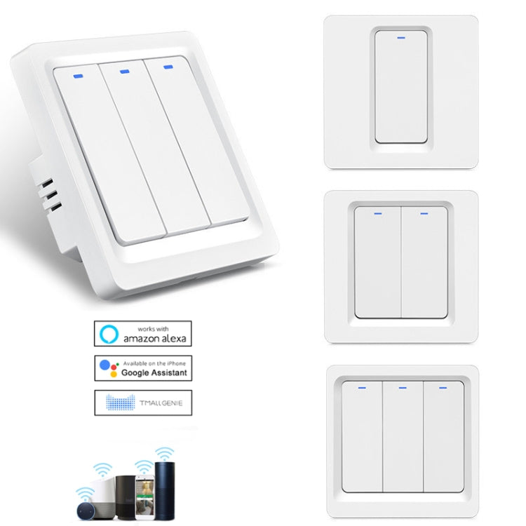 Tuya ZigBee Smart Single-fire Zero-fire Sharing Switch Phone Control Voice Panel EU Plug, Spec: 1 Button - Smart Switch by PMC TechLife | Online Shopping South Africa | PMC TechLife