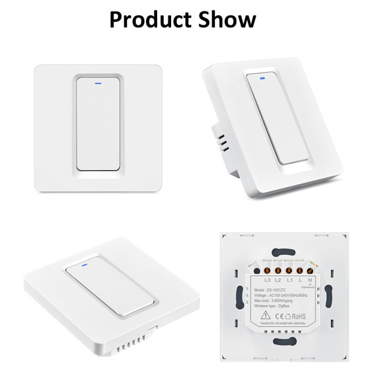 Tuya ZigBee Smart Single-fire Zero-fire Sharing Switch Phone Control Voice Panel EU Plug, Spec: 3 Buttons - Smart Switch by PMC TechLife | Online Shopping South Africa | PMC TechLife