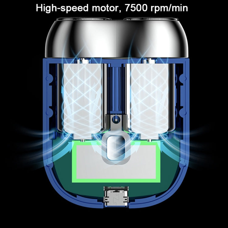 USB Rechargeable Washable Razor Men Dual-blade Mini Travel Portable Shaver(Green) - Electric Shavers by PMC Jewellery | Online Shopping South Africa | PMC Jewellery