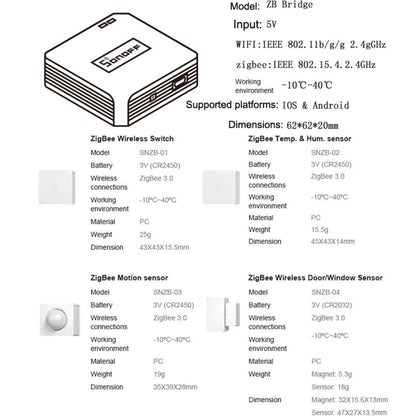 Sonoff ZigBee Bridge Gateway EWelink Smart Home WiFi Remote - Home Automation Modules by Sonoff | Online Shopping South Africa | PMC Jewellery