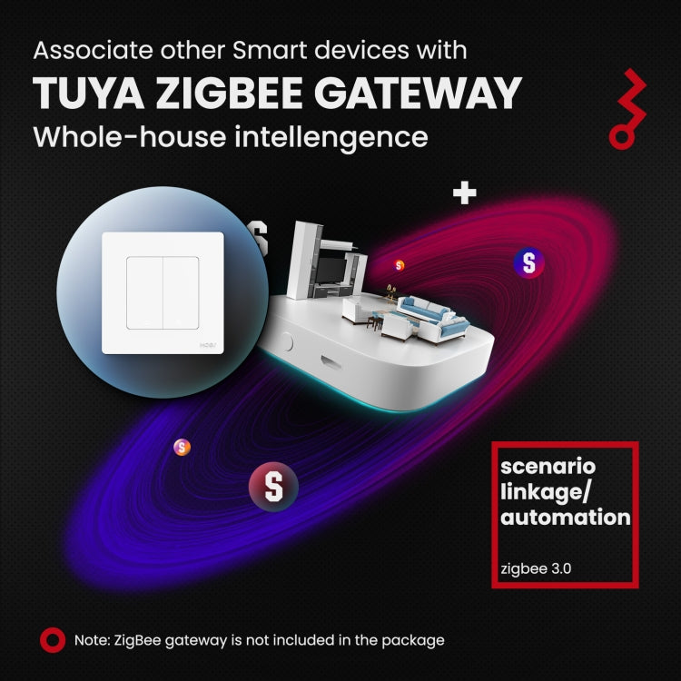 Tuya ZigBee Smart Single-fire Zero-fire Sharing Timing Voice Wall Switch EU Plug, Style: 2 Ways (Gray Scene Casual Post) - Smart Switch by PMC TechLife | Online Shopping South Africa | PMC TechLife