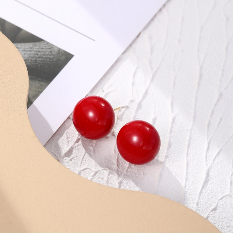 E2209-23 Red Pearl Stud Earrings Jewelry - Clothing & Beauty by PMC Jewellery | Online Shopping South Africa | PMC Jewellery