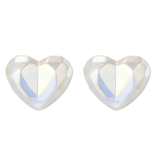 E2209-6 Symphony Sliced Heart Stud Earrings Jewelry - Clothing & Beauty by PMC Jewellery | Online Shopping South Africa | PMC Jewellery