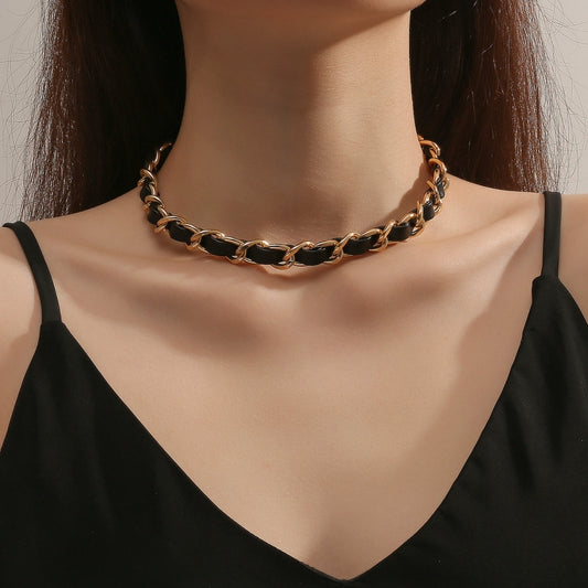Punk Vintage Velvet Clavicle Chain Metal Rock Necklace, Spec: N2211-12 - Clothing & Beauty by PMC Jewellery | Online Shopping South Africa | PMC Jewellery