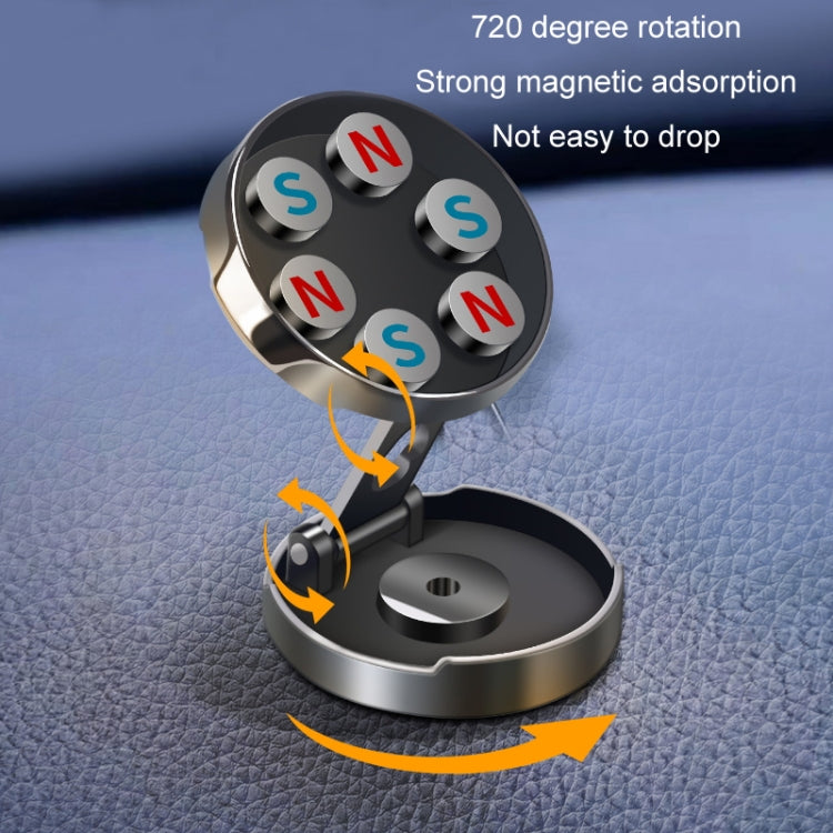 Multi-Angle Positioning Car Folding Circular Car Magnetic Suction Bracket(Black) - Car Holders by PMC Jewellery | Online Shopping South Africa | PMC Jewellery