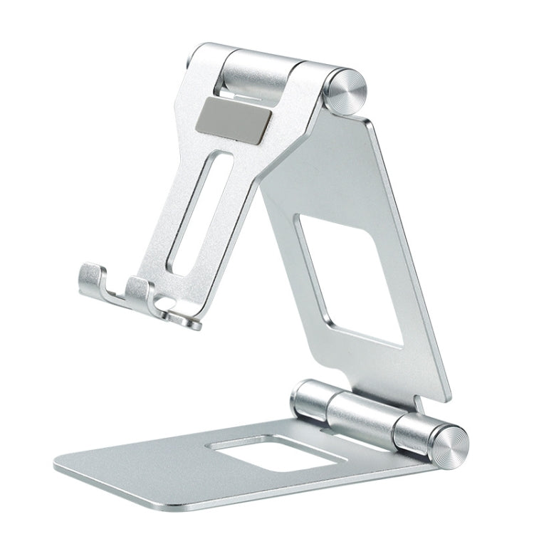 Z10A   Aluminum Alloy Double Folding Mobile Phone Holder Desktop Tablet Lazy Holder(Silver) - Desktop Holder by PMC TechLife | Online Shopping South Africa | PMC TechLife