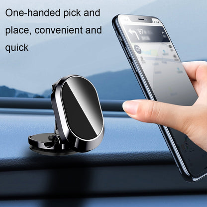 U18 Mini Car Foldable Rotating Magnetic Mobile Phone Navigation Holder(Black) - Car Holders by PMC Jewellery | Online Shopping South Africa | PMC Jewellery