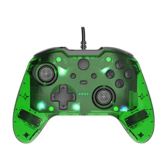 For Microsoft XBOX One / PC XO300 RGB Luminous Wired Gamepad(Translucent Green) - Gamepad by PMC Jewellery | Online Shopping South Africa | PMC Jewellery