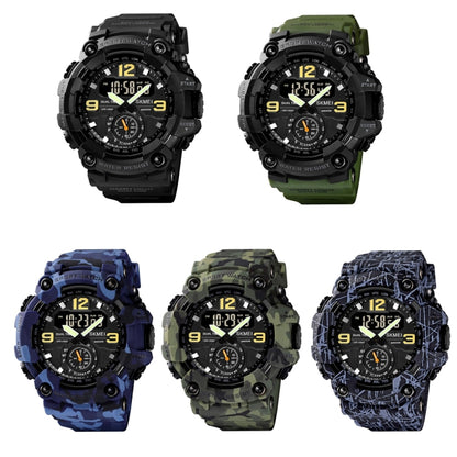 SKMEI 1637 Sports Digital Display Outdoor Shockproof Plastic Large Dial Men Watch, Color: Blue Camouflage - LED Digital Watches by SKMEI | Online Shopping South Africa | PMC Jewellery | Buy Now Pay Later Mobicred