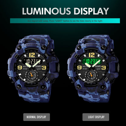 SKMEI 1637 Sports Digital Display Outdoor Shockproof Plastic Large Dial Men Watch, Color: Blue Camouflage - LED Digital Watches by SKMEI | Online Shopping South Africa | PMC Jewellery | Buy Now Pay Later Mobicred