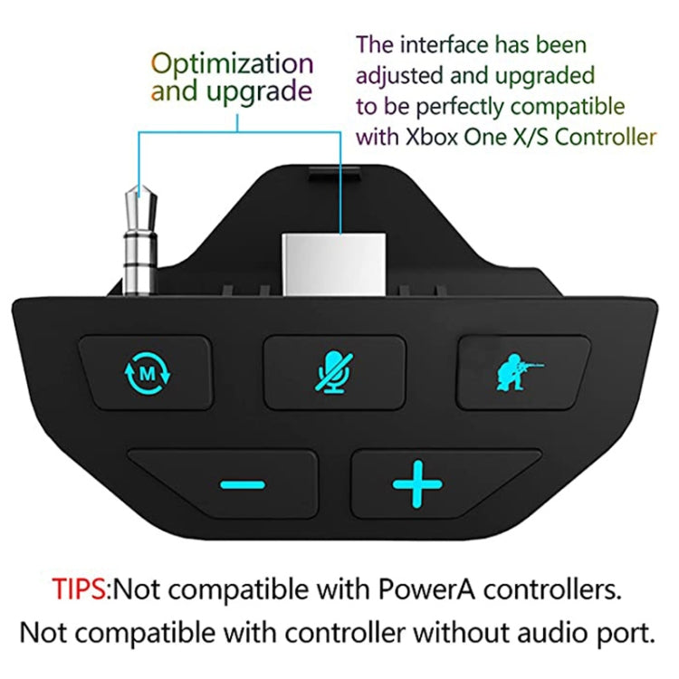 For Microsoft Xbox One S / X / Elite HS-XO193A Gamepad Sound Enhancer 3.5mm Converter Headphone Adapter(Black) - Adapter & Cable by PMC Jewellery | Online Shopping South Africa | PMC Jewellery