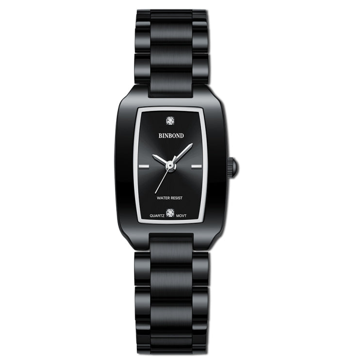 BINBOND N321 Square Temperament Metal 30M Waterproof Quartz Watch, Color: Black - Metal Strap Watches by BINBOND | Online Shopping South Africa | PMC Jewellery | Buy Now Pay Later Mobicred