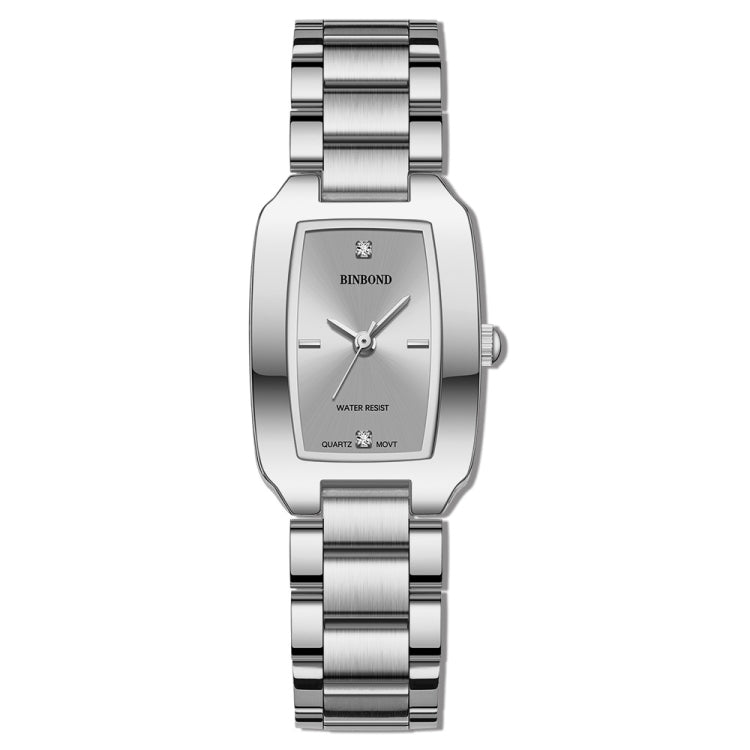 BINBOND N321 Square Temperament Metal 30M Waterproof Quartz Watch, Color: White - Metal Strap Watches by BINBOND | Online Shopping South Africa | PMC Jewellery | Buy Now Pay Later Mobicred