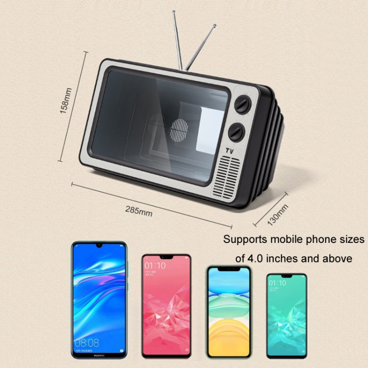 Retro TV Mobile Phone Screen Video Amplifier Mobile Phone Holder(Brown Wood) - Screen Magnifier by PMC TechLife | Online Shopping South Africa | PMC TechLife