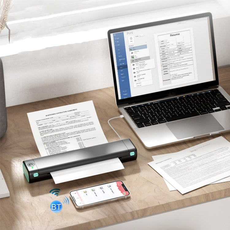 M08F Bluetooth Wireless Handheld Portable Thermal Printer(Black A4 Version) - Printer by PMC TechLife | Online Shopping South Africa | PMC TechLife