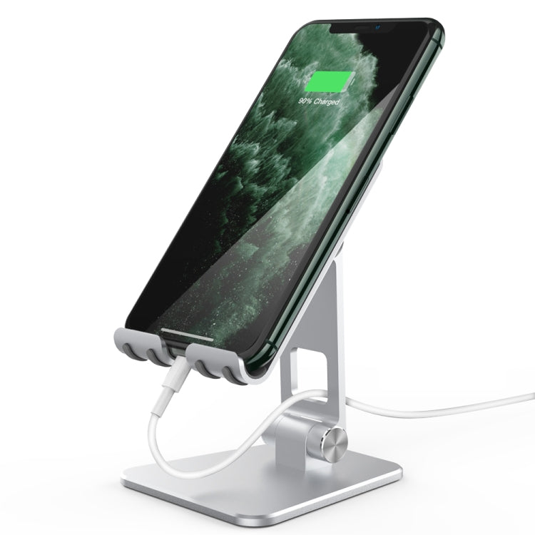 AhaStyle ST01 Double Swivel Aluminum Alloy Convenient Phone Charging Stand Base(Silver) - Desktop Holder by AhaStyle | Online Shopping South Africa | PMC Jewellery | Buy Now Pay Later Mobicred