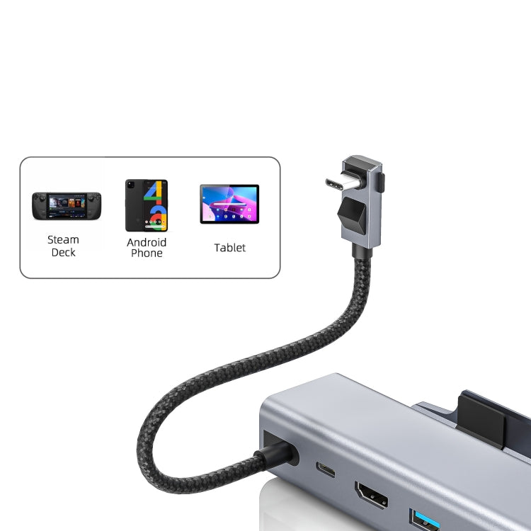 For Steam Deck HDMI+RJ45+2 USB 3.0 +USB-C/Type-C 3.0+USB-C PD 100W  6-In-1 Base Docking Station Bracket - Accessories by PMC Jewellery | Online Shopping South Africa | PMC Jewellery