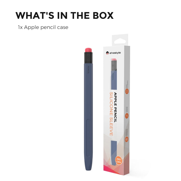 For Apple Pencil 1 AhaStyle PT180-2 Silicone Protective Case Anti-Slip And Anti-Drop Capacitive Pen Case(Midnight Blue) - Pencil Accessories by AhaStyle | Online Shopping South Africa | PMC Jewellery