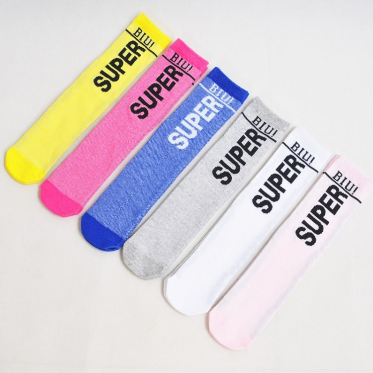 3pairs Spring And Autumn Student Children Skin-Friendly Alphabet Mesh Long Cotton Socks About 42cm(Rose Red) - High Knee Socks by PMC Jewellery | Online Shopping South Africa | PMC Jewellery | Buy Now Pay Later Mobicred