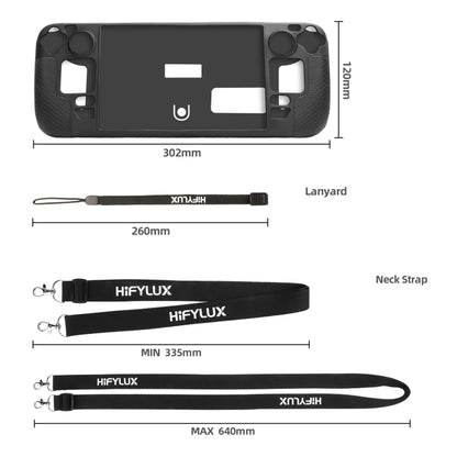 For Steam Deck Hifylux ST-PF14 Game Console Silicone Case Anti-scratch Non-slip Handheld Case Lanyard(Black) - Accessories by PMC Jewellery | Online Shopping South Africa | PMC Jewellery