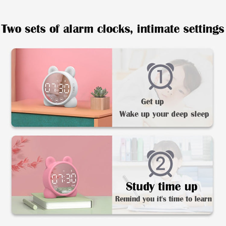 P1 Mini Card Mirror Clock Wireless Bluetooth Speaker with FM Radio(Light Green) - Mini Speaker by PMC TechLife | Online Shopping South Africa | PMC TechLife