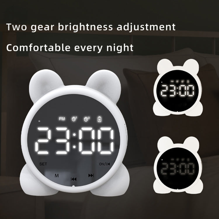 P1 Mini Card Mirror Clock Wireless Bluetooth Speaker with FM Radio(Light Green) - Mini Speaker by PMC TechLife | Online Shopping South Africa | PMC TechLife