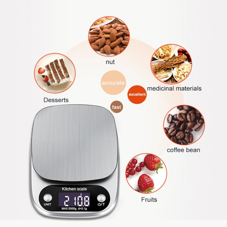 Small Multifunctional Kitchen High Precision Electronic Scale LCD Digital Display Food Scale, Model: 5kg/ 0.1g - Kitchen Scales by PMC TechLife | Online Shopping South Africa | PMC TechLife | Buy Now Pay Later Mobicred