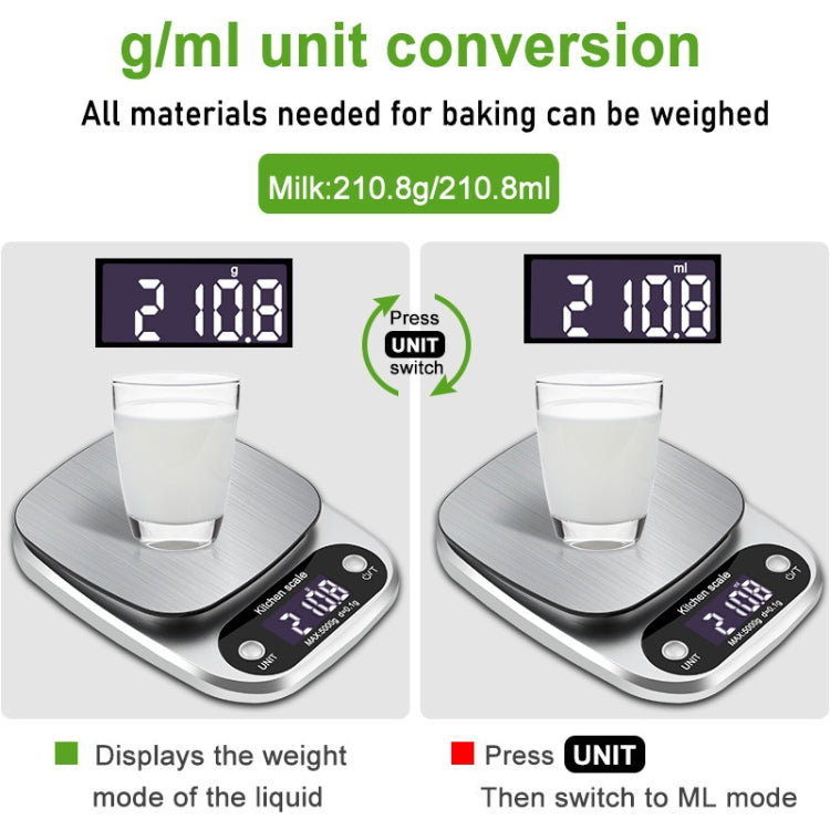 Small Multifunctional Kitchen High Precision Electronic Scale LCD Digital Display Food Scale, Model: 5kg/ 0.1g - Kitchen Scales by PMC TechLife | Online Shopping South Africa | PMC TechLife | Buy Now Pay Later Mobicred