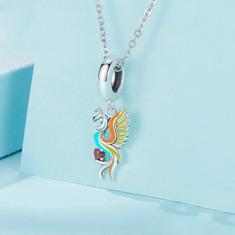 SCC2444 Sterling Silver S925 Phoenix Bracelet Beads Longevity Bird Zircon Pendant -  by PMC Jewellery | Online Shopping South Africa | PMC Jewellery