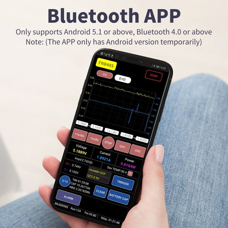 FNIRSI FNB48S USB Voltage Ammeter Multifunctional Fast Charge Tester, Specification: Bluetooth - Current & Voltage Tester by FNIRSI | Online Shopping South Africa | PMC Jewellery | Buy Now Pay Later Mobicred